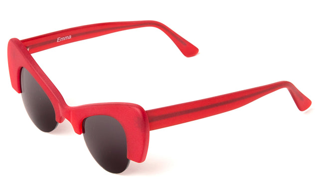 Emma Sunglasses side view in Matte Red / Grey