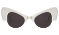 Front view of Emma Sunglasses in Matte White/Grey