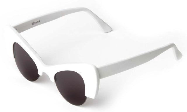 Emma Sunglasses side view in Matte White / Grey