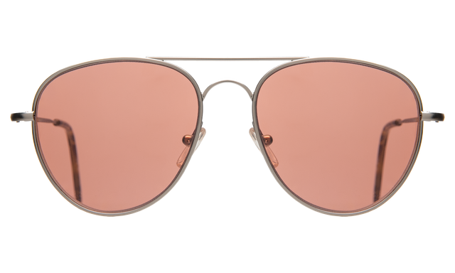 F143 Sunglasses front view in Silver with Rose Mirror