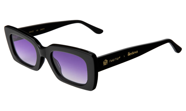 Field Trip x illesteva Sunglasses Side Profile in Black / Purple Flat Gradient