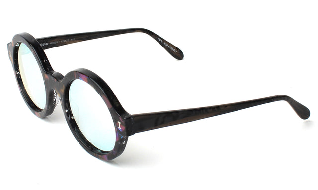 Frieda Eco Sunglasses Side Profile in Blueberry / Silver Mirror