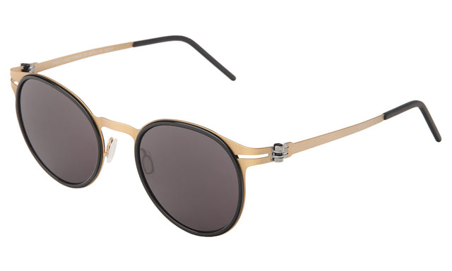 Great Jones Titanium Sunglasses Side Profile in Black/Matte Gold Grey
