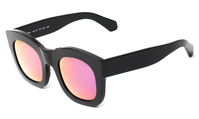 Hamilton Sunglasses Side Profile in Black Pink Mirror