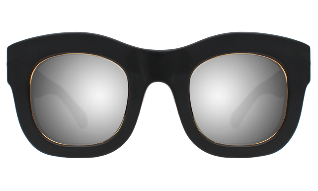Hamilton Ring Sunglasses Side Profile in Matte Black Silver Mirror