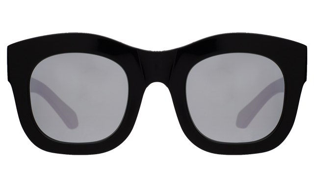 Hamilton Sunglasses front view in Black Silver Mirror