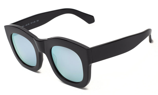 Hamilton Sunglasses side view in Black Silver Mirror