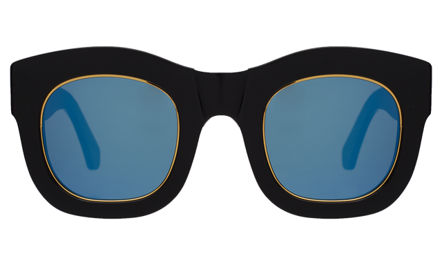 Hamilton Ring Sunglasses in Black Blue Mirror