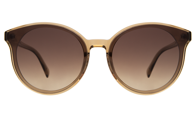 Helen Sunglasses front view in Brown Brown Flat Gradient