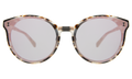 Front view of Helen Sunglasses in White Tortoise/Bright Rose Flat Mirror