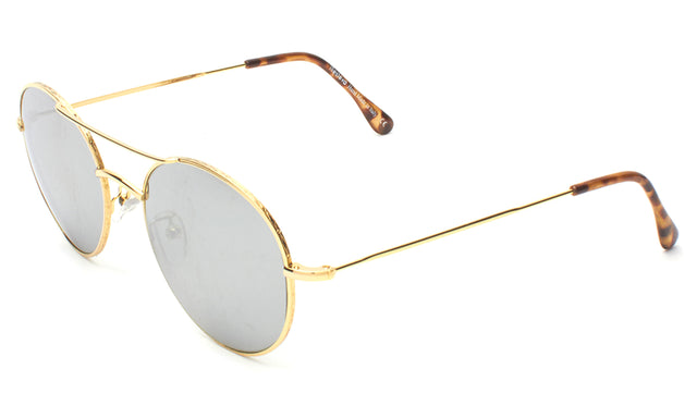 Hester Sunglasses side view in Gold / Silver Mirror