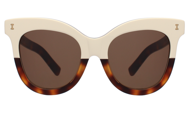 Holly Sunglasses in Half Half Cream with Grey