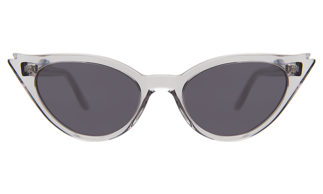 Isabella Sunglasses front view in Smoke Grey Flat