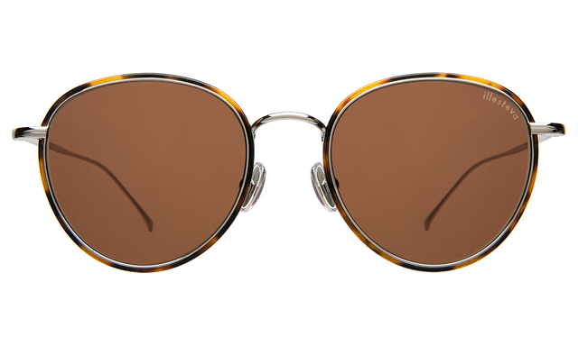 Jefferson Ace 53 Sunglasses in Tortoise Silver with Brown Flat