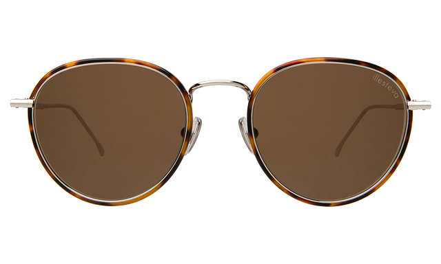 Jefferson Ace Sunglasses in Tortoise/Silver w Brown Flat
