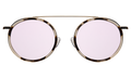 Front view of Kingston Ace Sunglasses in White Tortoise/Gold/Rose Flat Mirror