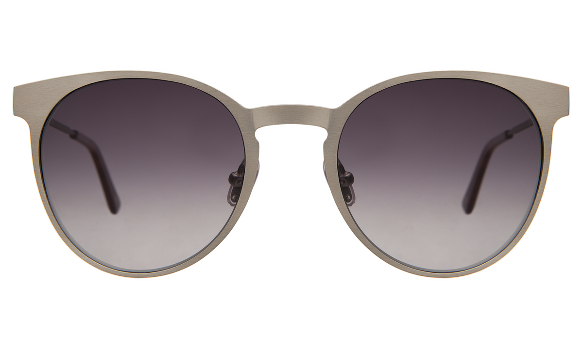 Le Steel II Sunglasses in Silver Grey Gradient, front view