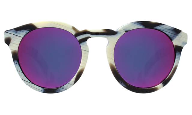 Leonard II Sunglasses in Horn with Pink Mirror