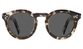 Front view of Leonard II Ring Sunglasses in White Tortoise/Grey