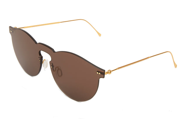  Leonard Mask Sunglasses Side Profile in Dark Brown Dark Brown