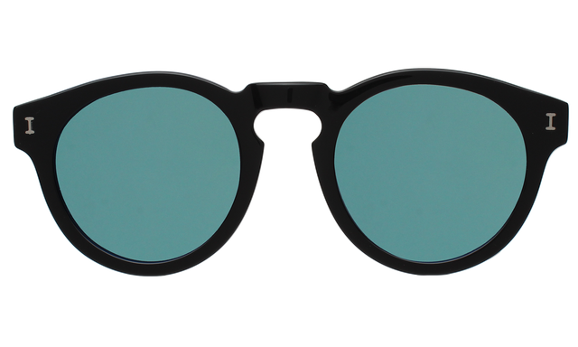 Leonard (Flex Hinge) Sunglasses in Black Sky Blue Flat Mirror