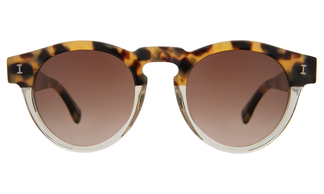 Leonard Sunglasses in H/H Tortoise Champagne with Brown Gradient