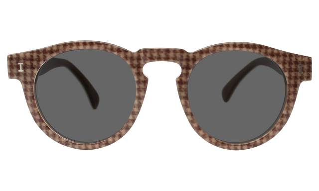 Leonard (Classic Flex Hinge) Sunglasses Side Profile in Houndstooth / Grey