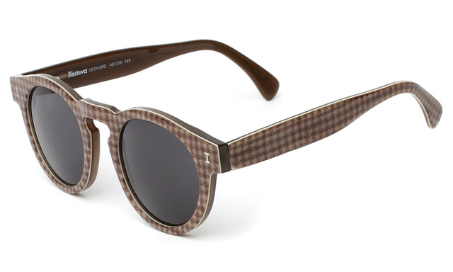 Leonard (Classic Flex Hinge) Sunglasses Side Profile in Houndstooth / Grey