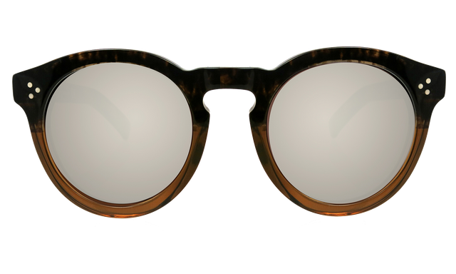 Leonard II Sunglasses in Half/Half Brown Silver Mirror