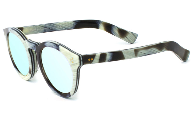 Leonard II Sunglasses Side Profile in Horn / Silver Mirror
