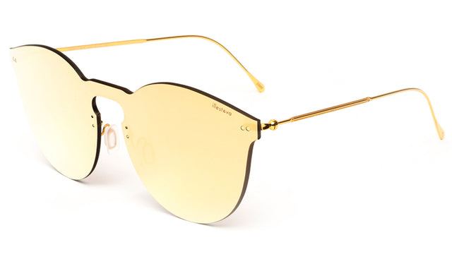  Leonard II Mask Sunglasses Side Profile in Bright Gold Bright Gold