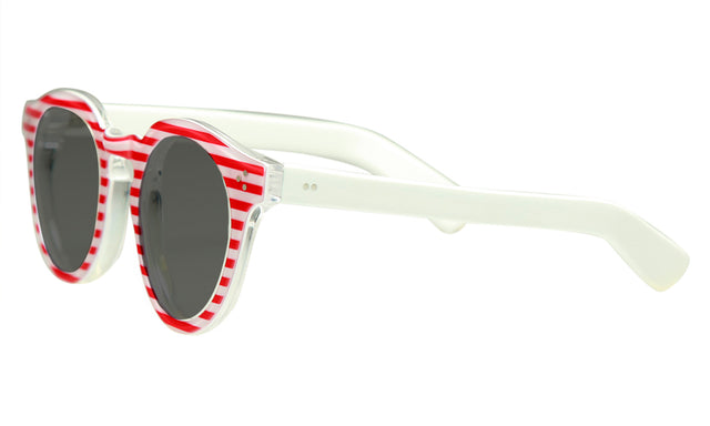 Leonard II Sunglasses Side Profile in Red Stripes Grey