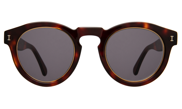 Leonard Ring Sunglasses front view in Havana with Grey