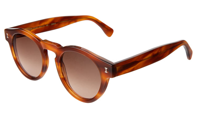 Leonard Sunglasses Side Profile in Saffron Havana / Brown Gradient