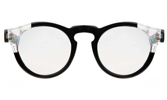 Leonard (Vintage) Sunglasses in Split Black Silver Mirror