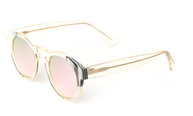 Leonard (Vintage) Sunglasses side view in Split Horn Champagne Rose Mirror