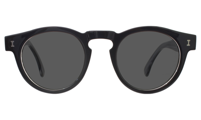 Leonard (Classic Flex Hinge) Sunglasses side view in Tuxedo / Grey