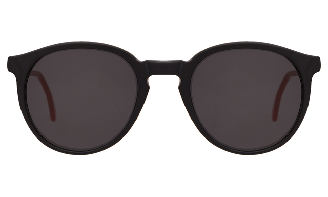 Lily Sunglasses in Matte Black/Red Grey