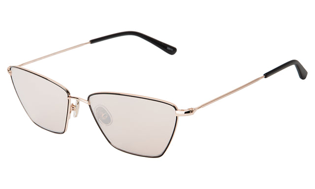 Lima Sunglasses Side Profile in Black/Gold Terracotta Mirror