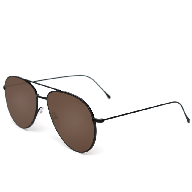 Linate Sunglasses side view in Black Mocha Flat Mirror