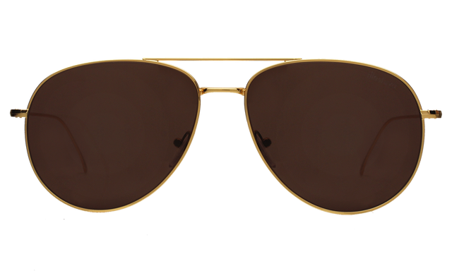 Linate Sunglasses in Gold Brown Flat