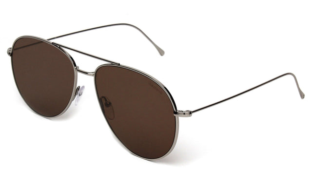 Linate Sunglasses side view in Silver Mocha Flat Mirror