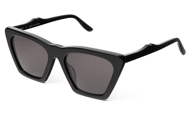 Lisbon Sunglasses Side Profile in Black / Grey