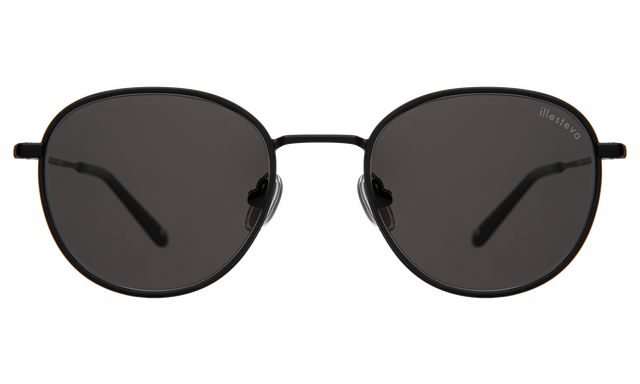 illesteva London Sunglasses London Sunglasses front view in Matte Black with Grey