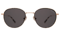 Front view of London Sunglasses in White Tortoise/Rose Gold/Grey