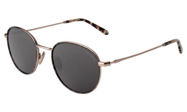 illesteva London Sunglasses London Sunglasses Side Profile in White Tortoise/Rose Gold / Grey