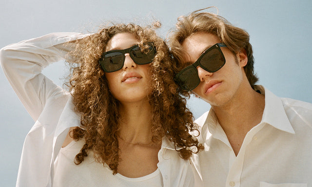 Gray Malin x illesteva Sunglasses Side Profile in The Ocean Los Feliz / Grey