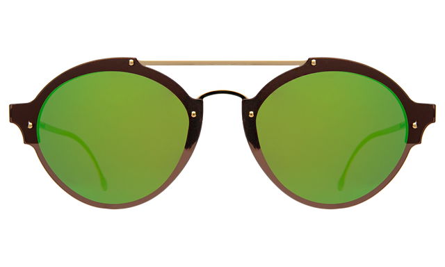 Malpensa Sunglasses in Bronze/Gold Green Mirror