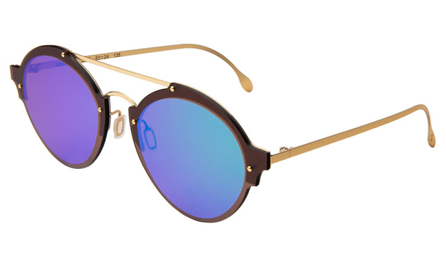 Malpensa Sunglasses Side Profile in Bronze/Gold Green Mirror