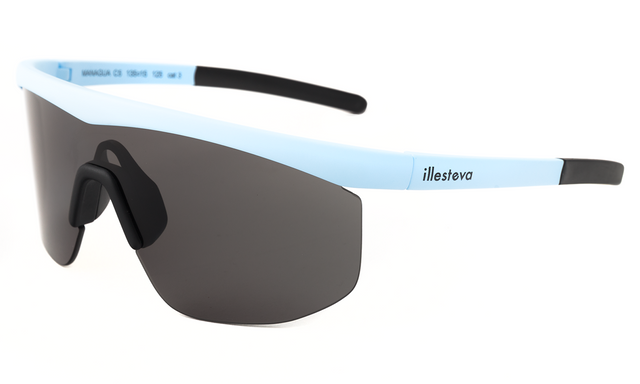 Managua Sunglasses Side Profile in Matte Baby Blue Grey